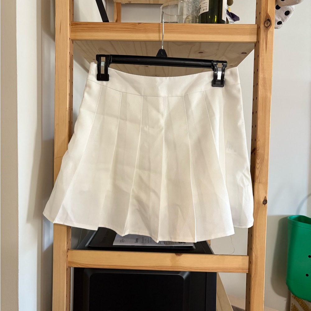 White Pleated Tennis Skirt w/ Shorts